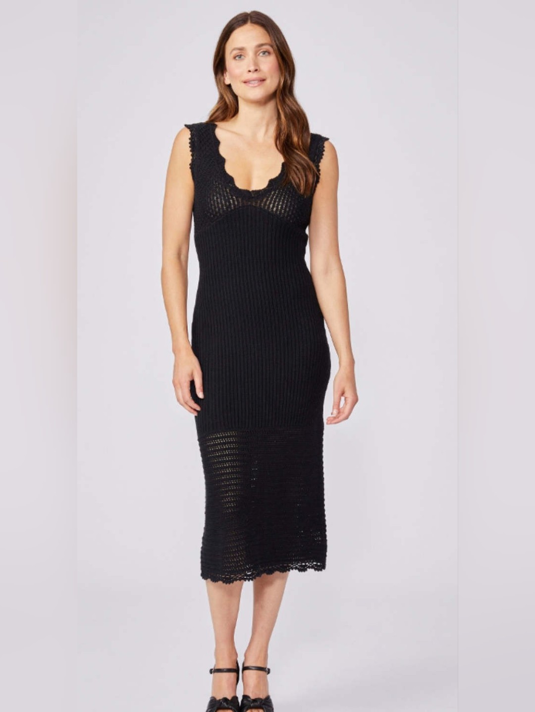Paige Opal Crochet Midi Dress